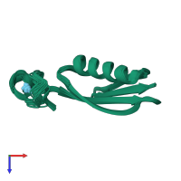 PDB entry 2rpv coloured by chain, ensemble of 20 models, top view.