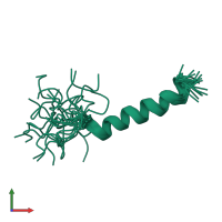 PDB entry 2rq2 coloured by chain, ensemble of 20 models, front view.