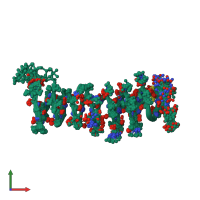 PDB entry 2rqo coloured by chain, ensemble of 20 models, front view.