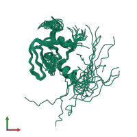 PDB entry 2rqv coloured by chain, ensemble of 20 models, front view.