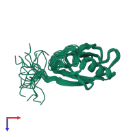 PDB 2rrm coloured by chain and viewed from the top.