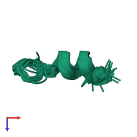 PDB entry 2rrs coloured by chain, ensemble of 20 models, top view.