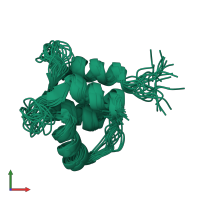 PDB entry 2rrt coloured by chain, ensemble of 20 models, front view.