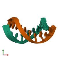 PDB entry 2rt8 coloured by chain, ensemble of 17 models, front view.