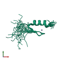 PDB entry 2ruw coloured by chain, ensemble of 20 models, front view.