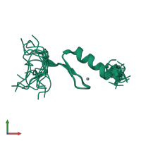 PDB entry 2rux coloured by chain, ensemble of 20 models, front view.