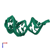 PDB entry 2rvo coloured by chain, ensemble of 11 models, top view.