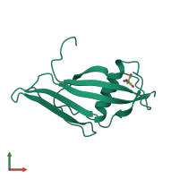 PDB entry 2sak coloured by chain, front view.