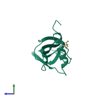 PDB entry 2sak coloured by chain, side view.