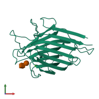 PDB entry 2sba coloured by chain, front view.