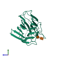 PDB entry 2sba coloured by chain, side view.