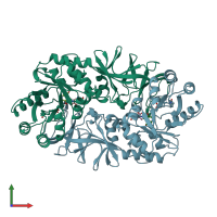 PDB entry 2sfp coloured by chain, front view.