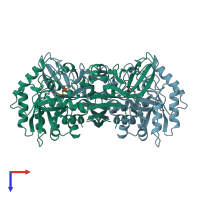 PDB entry 2sfp coloured by chain, top view.