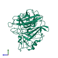 PDB entry 2sil coloured by chain, side view.