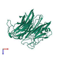 PDB entry 2sil coloured by chain, top view.