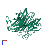 PDB entry 2sim coloured by chain, top view.