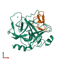 PDB entry 2sta coloured by chain, front view.