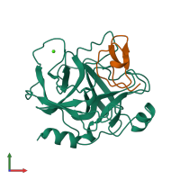 PDB entry 2stb coloured by chain, front view.