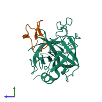 PDB entry 2stb coloured by chain, side view.