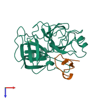 PDB entry 2stb coloured by chain, top view.