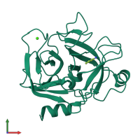 PDB entry 2tbs coloured by chain, front view.