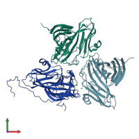 PDB entry 2tbv coloured by chain, front view.