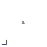 PDB entry 2tma coloured by chain, side view.