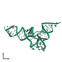PDB entry 2tra coloured by chain, front view.