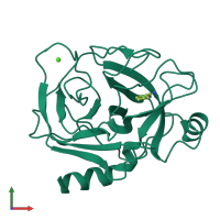 PDB entry 2trm coloured by chain, front view.