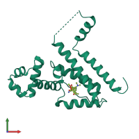 PDB entry 2trt coloured by chain, front view.