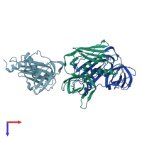 PDB entry 2tss coloured by chain, top view.