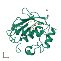 PDB entry 2usn coloured by chain, front view.