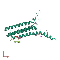 PDB entry 2uuh coloured by chain, front view.