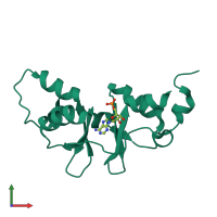 PDB entry 2uv4 coloured by chain, front view.