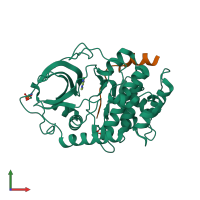 PDB 2uvx coloured by chain and viewed from the front.