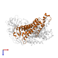 Reaction center protein L chain in PDB entry 2ux4, assembly 1, top view.