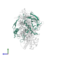 Reaction center protein H chain in PDB entry 2uxl, assembly 1, side view.