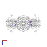 POTASSIUM ION in PDB entry 2uyy, assembly 1, top view.