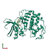 PDB entry 2uzo coloured by chain, front view.