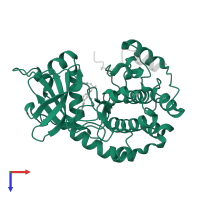 cAMP-dependent protein kinase catalytic subunit alpha in PDB entry 2uzw, assembly 1, top view.