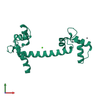 Monomeric assembly 1 of PDB entry 2v01 coloured by chemically distinct molecules, front view.