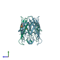 PDB entry 2v0a coloured by chain, side view.
