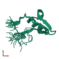 PDB entry 2v0e coloured by chain, ensemble of 20 models, front view.