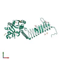 PDB entry 2v0h coloured by chain, front view.