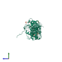 PDB entry 2v0h coloured by chain, side view.
