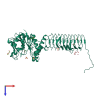 PDB entry 2v0h coloured by chain, top view.