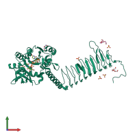 PDB entry 2v0i coloured by chain, front view.