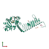 PDB entry 2v0j coloured by chain, front view.