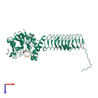 PDB entry 2v0j coloured by chain, top view.