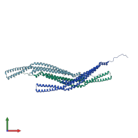 PDB entry 2v0o coloured by chain, front view.